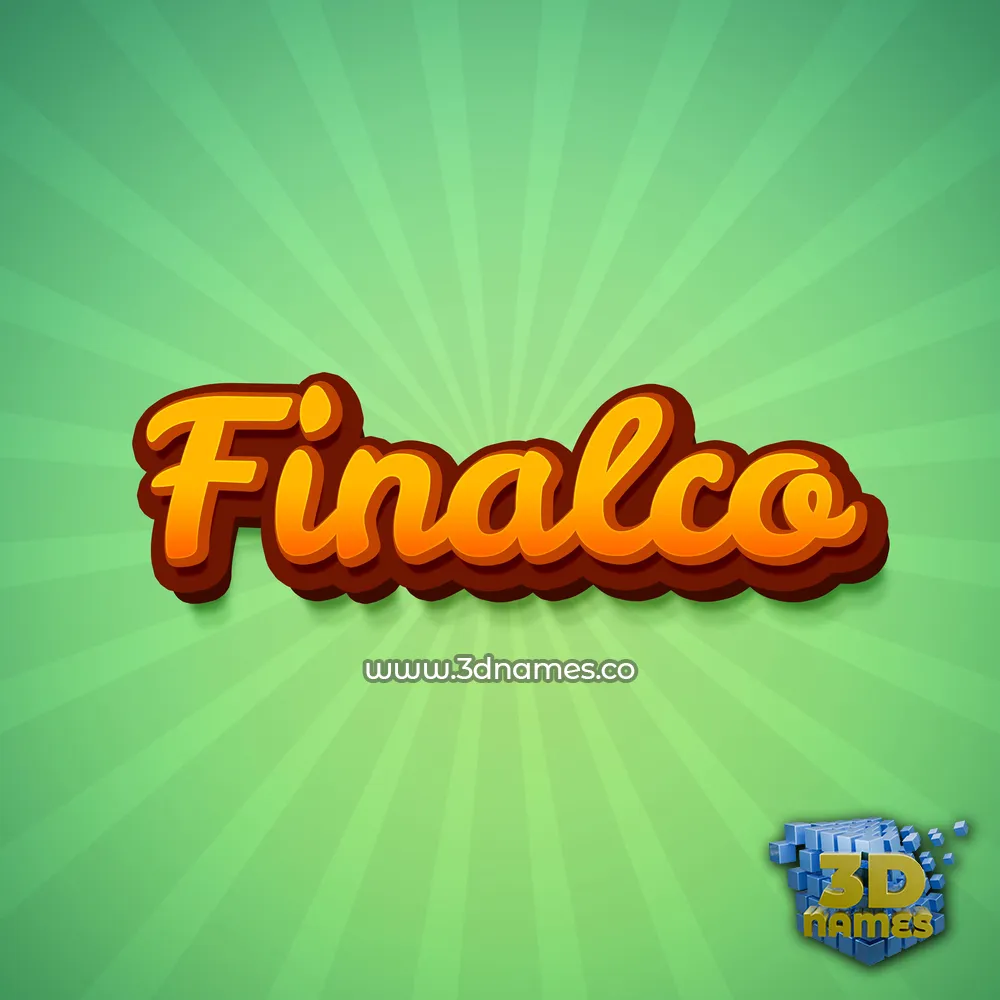 finalco in Green Rays style - 3D name wallpaper