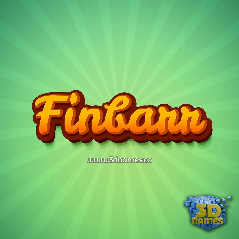 finbarr in Green Rays style - 3D name wallpaper