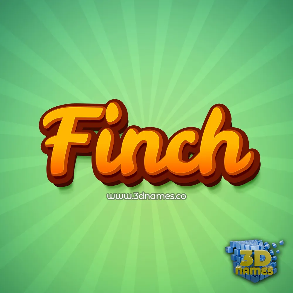 finch in Green Rays style - 3D name wallpaper