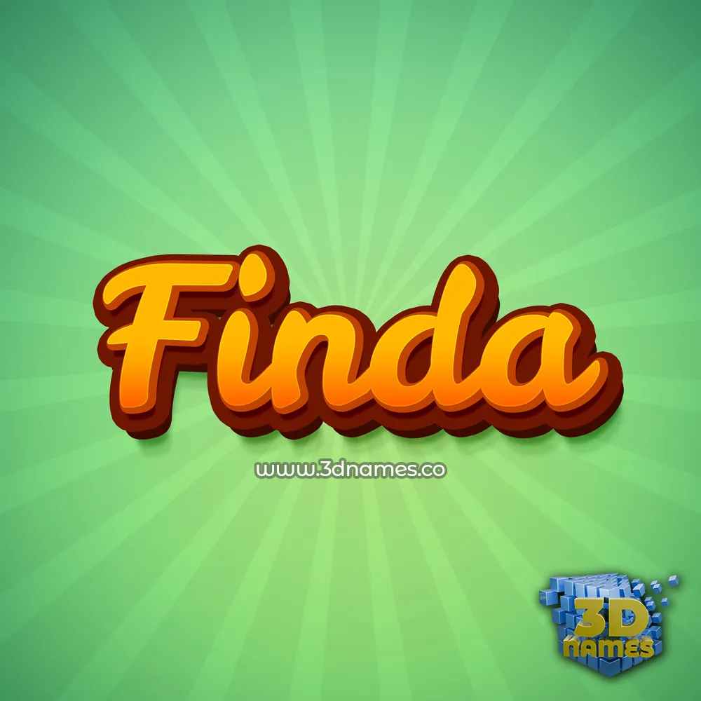 finda in Green Rays style - 3D name wallpaper