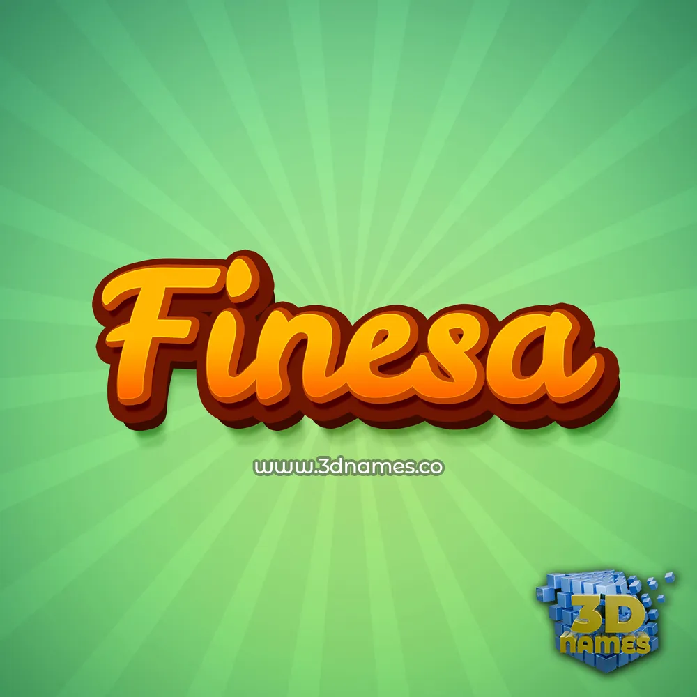 finesa in Green Rays style - 3D name wallpaper