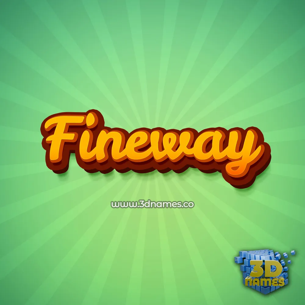 fineway in Green Rays style - 3D name wallpaper