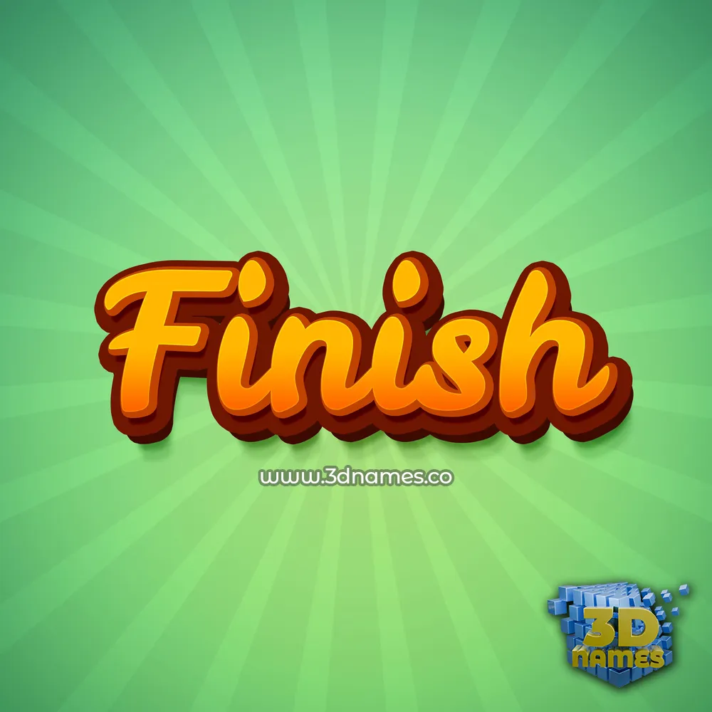 finish in Green Rays style - 3D name wallpaper