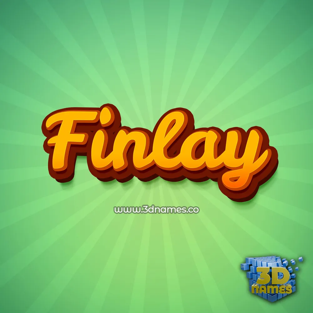 finlay in Green Rays style - 3D name wallpaper