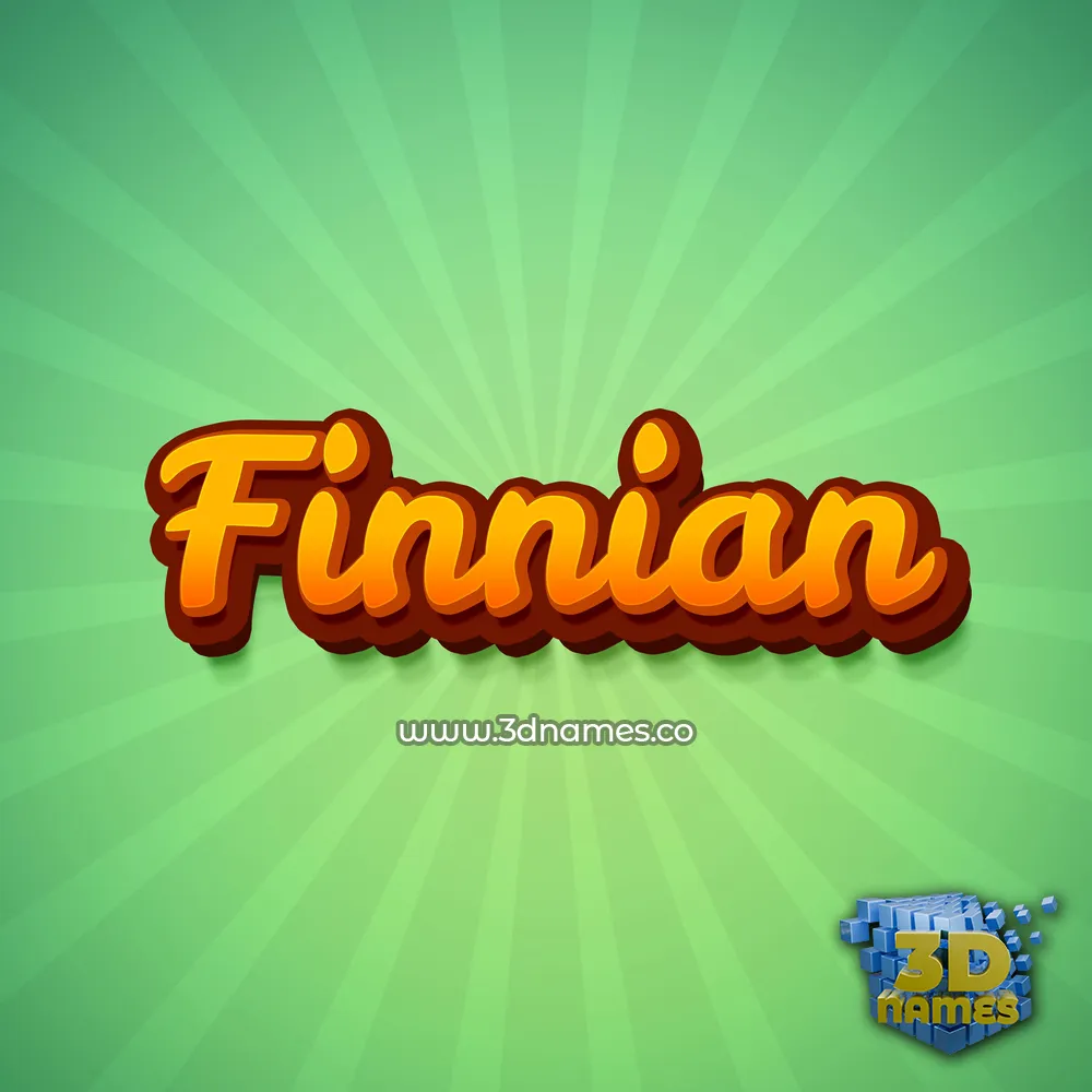 finnian in Green Rays style - 3D name wallpaper