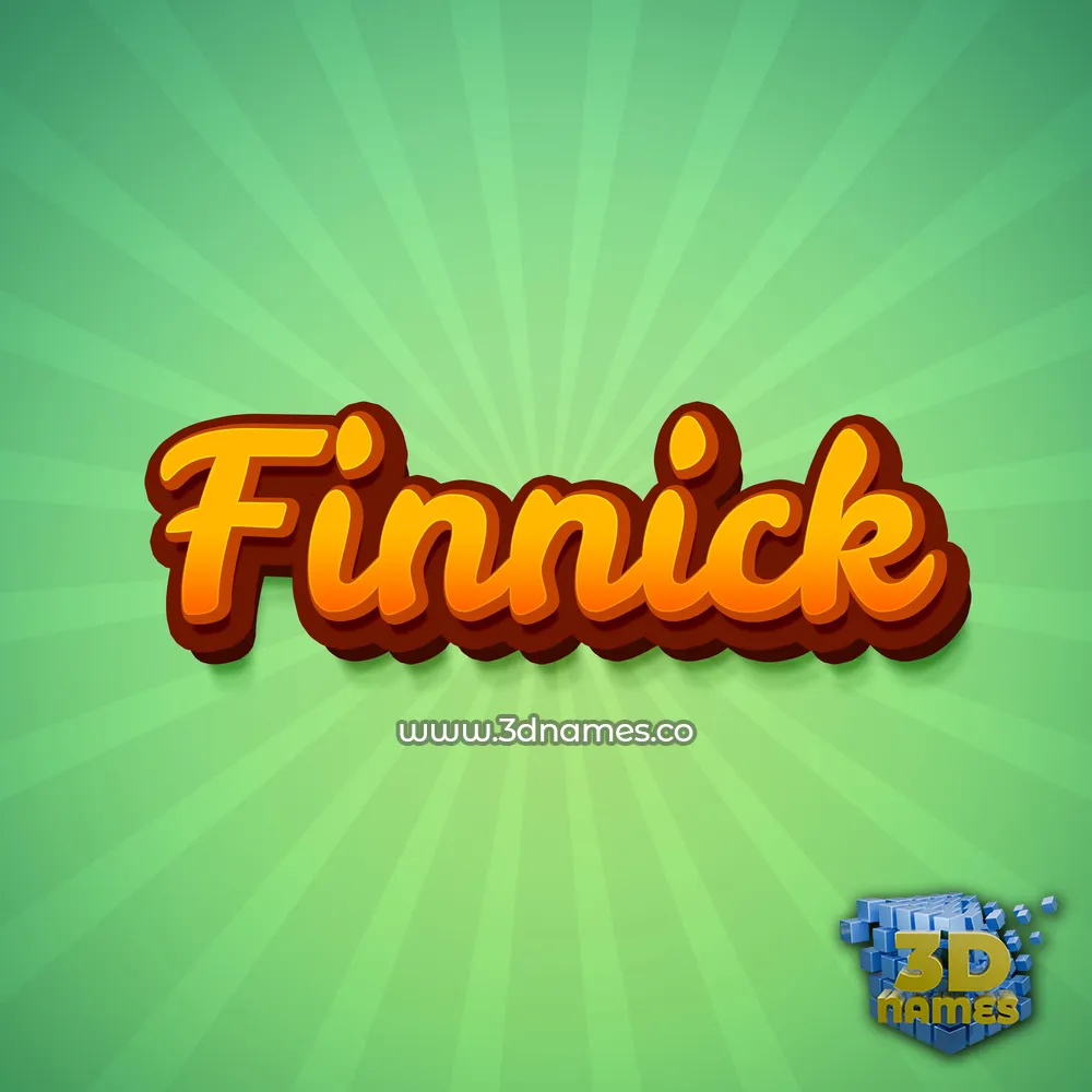 finnick in Green Rays style - 3D name wallpaper