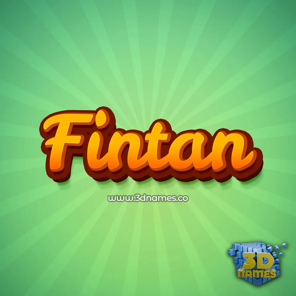 fintan in Green Rays style - 3D name wallpaper
