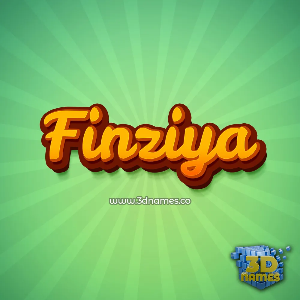 finziya in Green Rays style - 3D name wallpaper