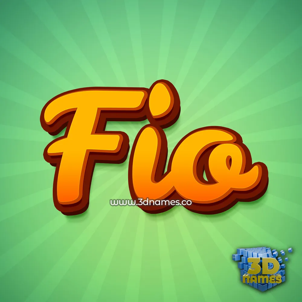 fio in Green Rays style - 3D name wallpaper