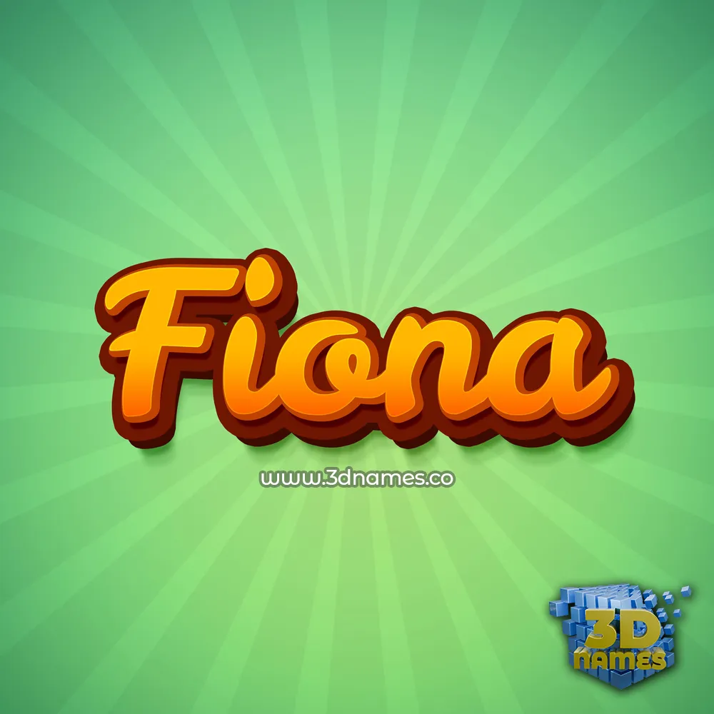 fiona in Green Rays style - 3D name wallpaper