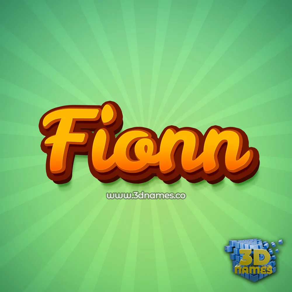 fionn in Green Rays style - 3D name wallpaper