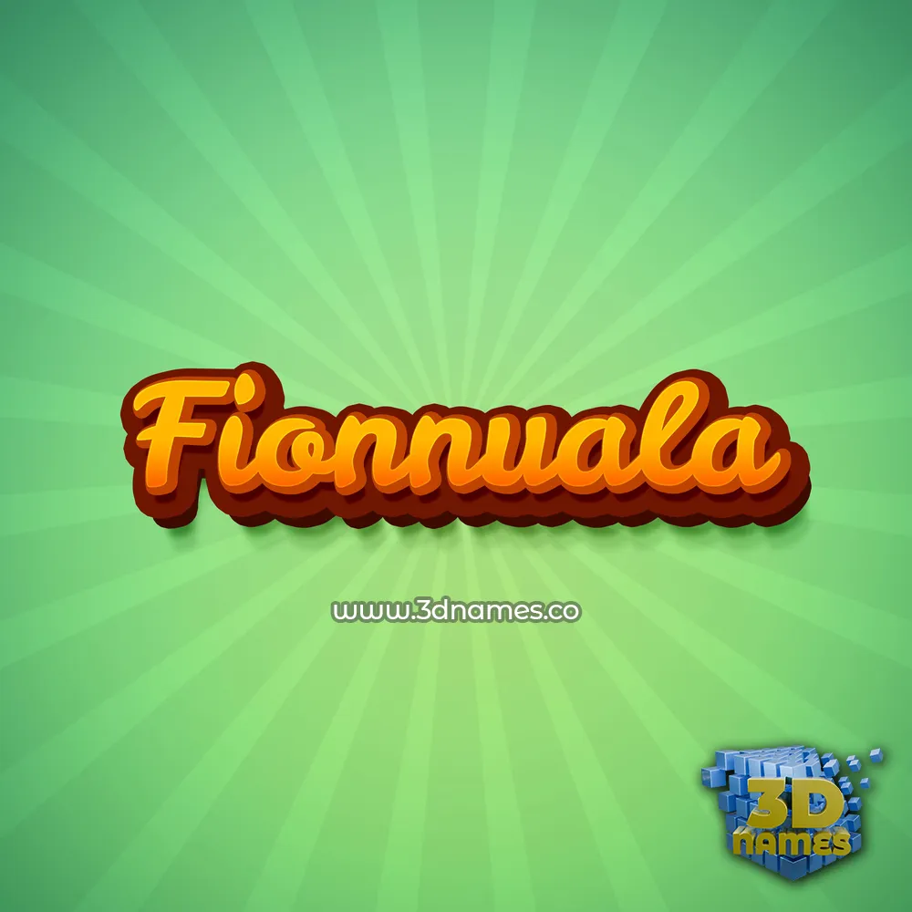 fionnuala in Green Rays style - 3D name wallpaper