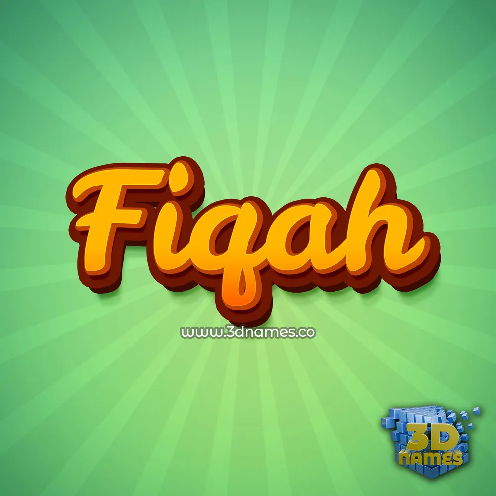 fiqah in Green Rays style - 3D name wallpaper