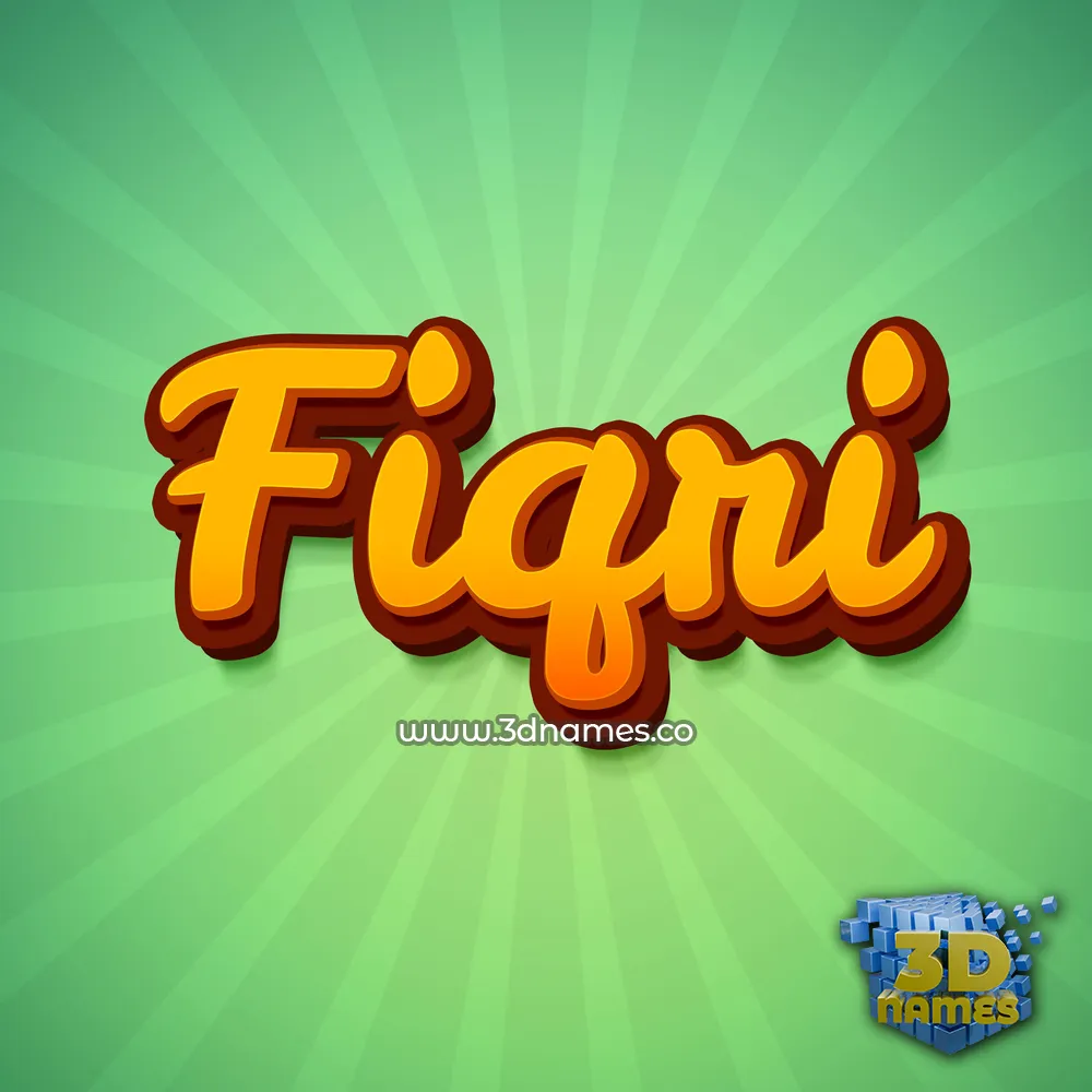 fiqri in Green Rays style - 3D name wallpaper