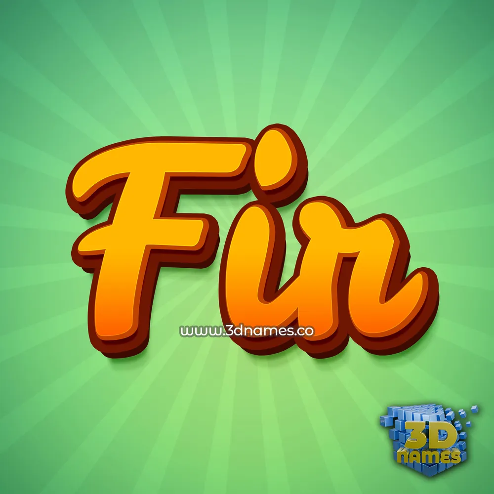 fir in Green Rays style - 3D name wallpaper