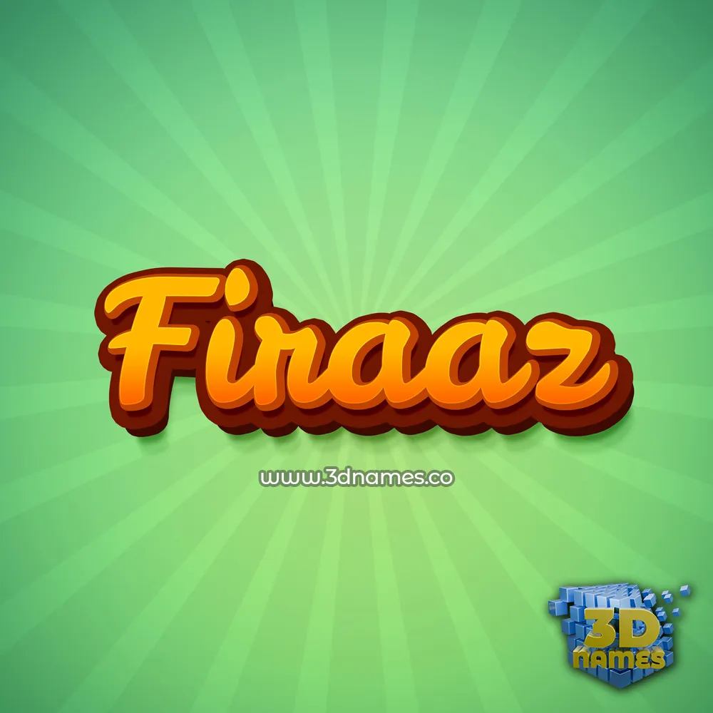 firaaz in Green Rays style - 3D name wallpaper
