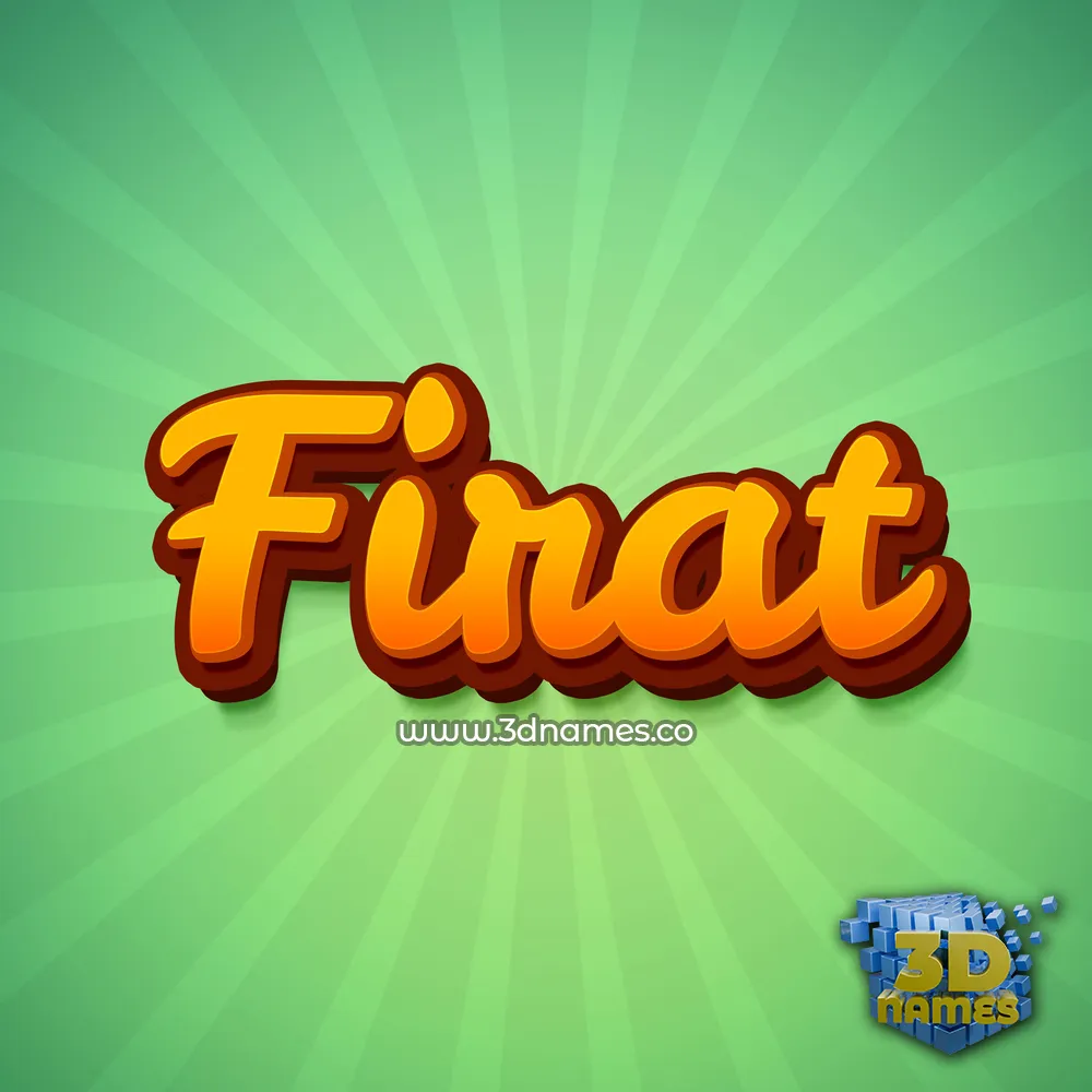 firat in Green Rays style - 3D name wallpaper
