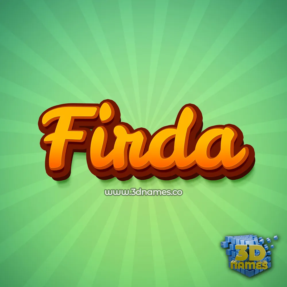 firda in Green Rays style - 3D name wallpaper