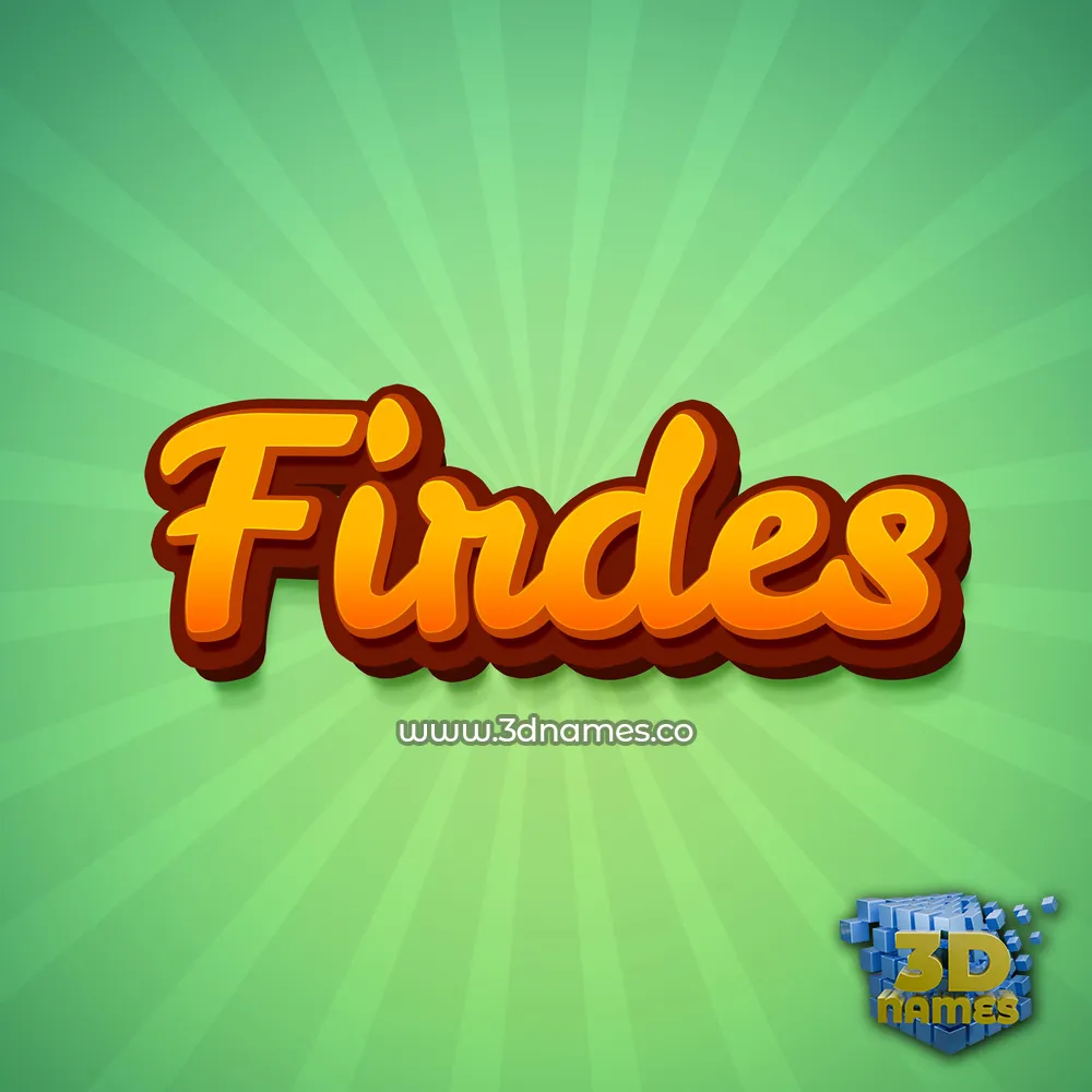 firdes in Green Rays style - 3D name wallpaper