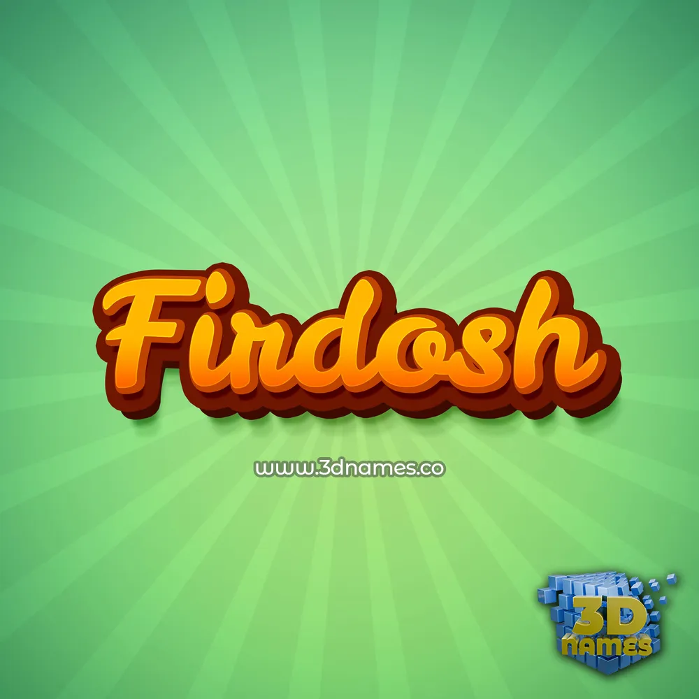 firdosh in Green Rays style - 3D name wallpaper