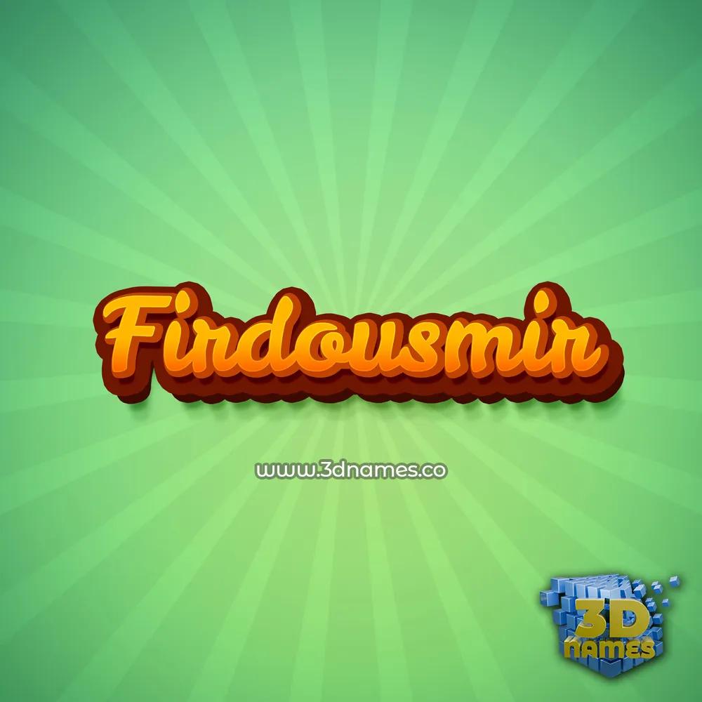 firdousmir in Green Rays style - 3D name wallpaper