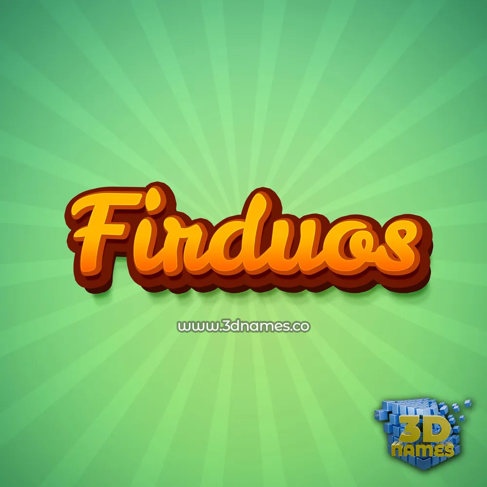 firduos in Green Rays style - 3D name wallpaper
