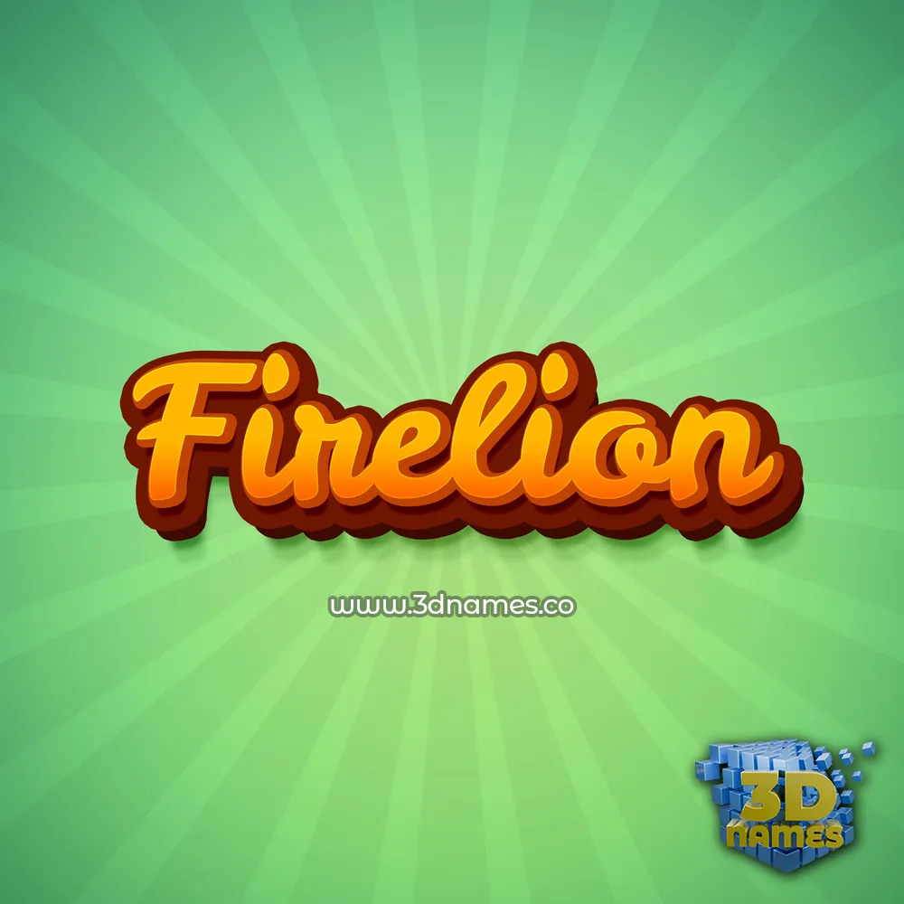 firelion in Green Rays style - 3D name wallpaper