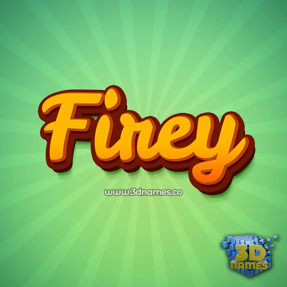 firey in Green Rays style - 3D name wallpaper