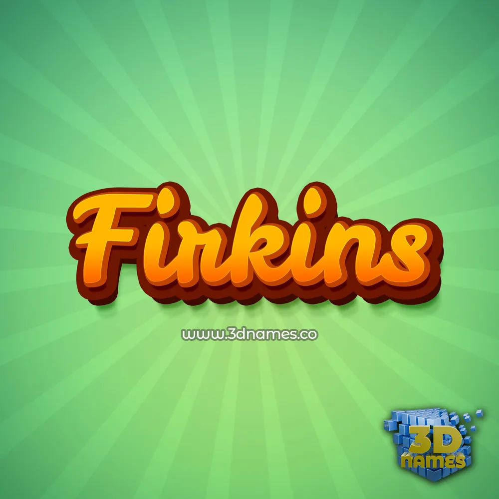 firkins in Green Rays style - 3D name wallpaper