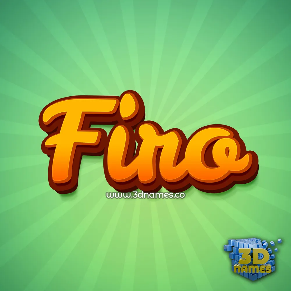 firo in Green Rays style - 3D name wallpaper