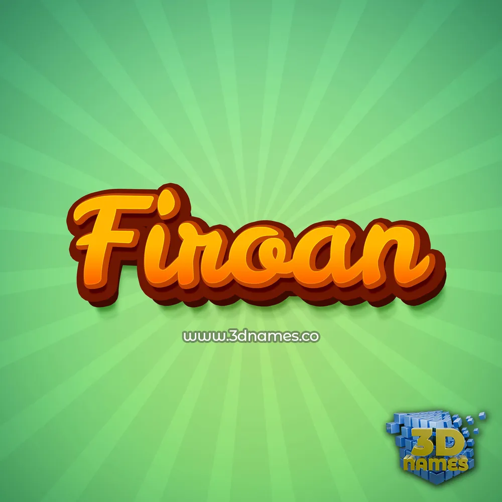 firoan in Green Rays style - 3D name wallpaper