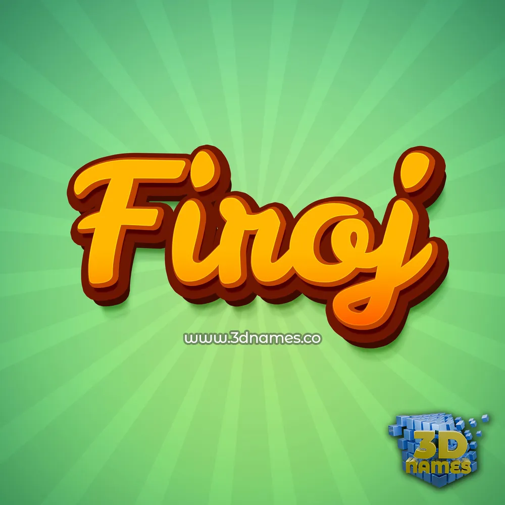 firoj in Green Rays style - 3D name wallpaper