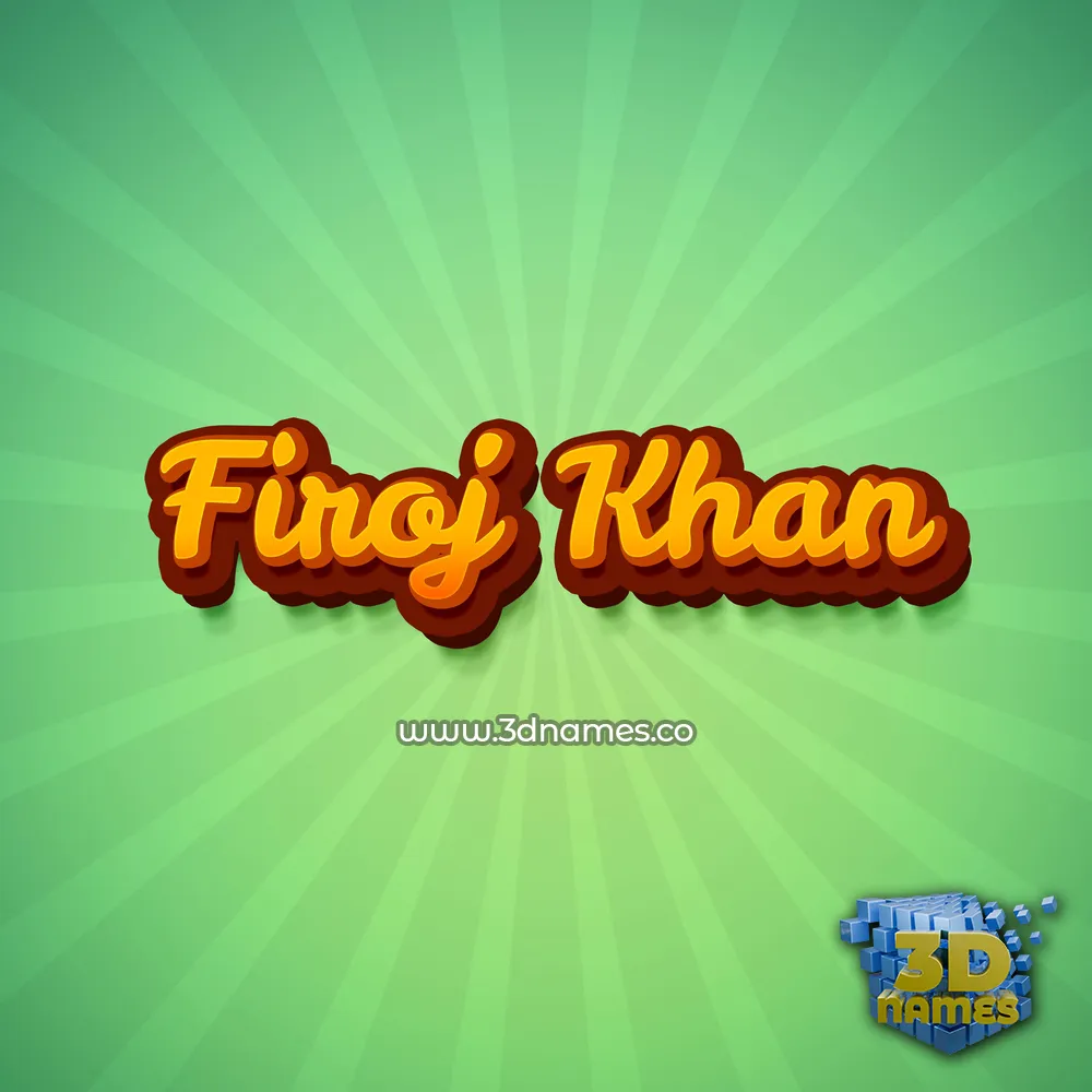 firoj khan in Green Rays style - 3D name wallpaper