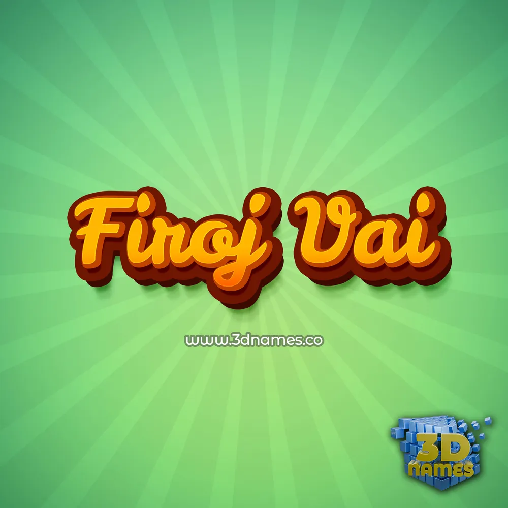 firoj vai in Green Rays style - 3D name wallpaper