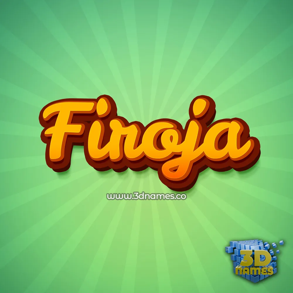firoja in Green Rays style - 3D name wallpaper