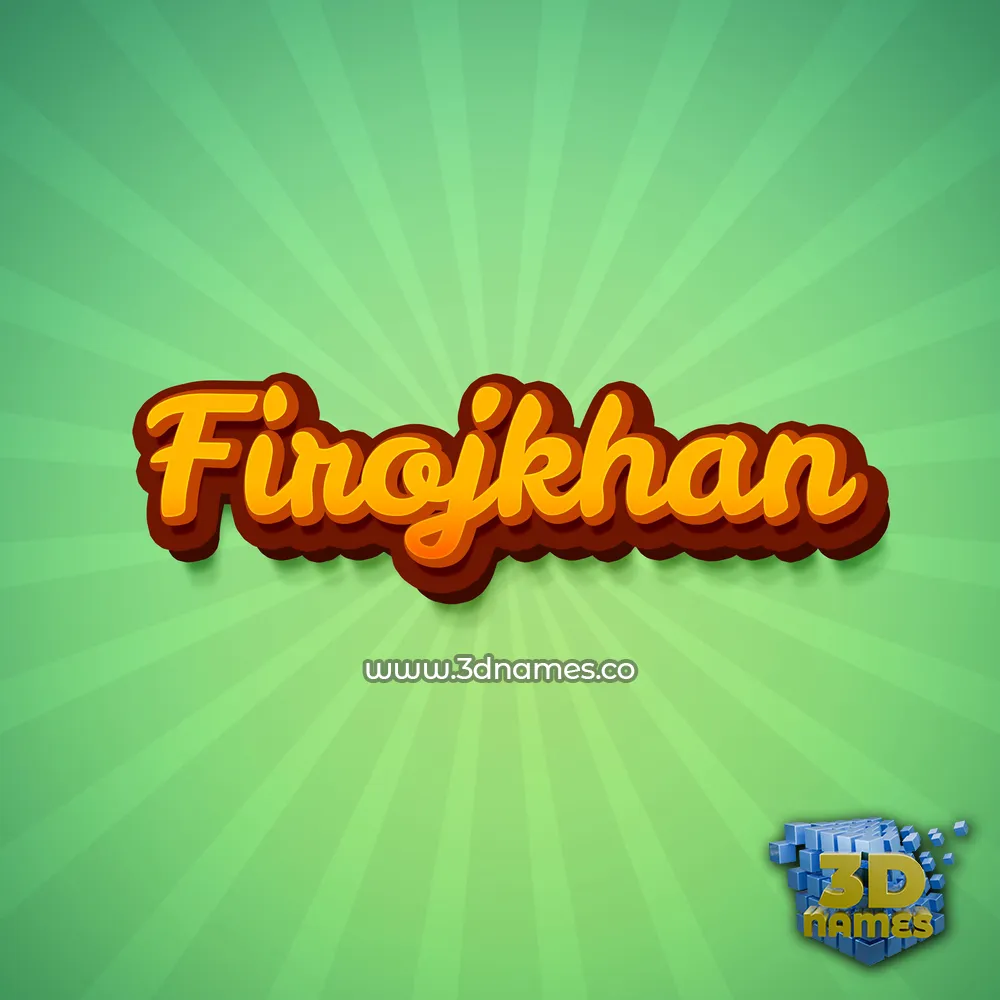 firojkhan in Green Rays style - 3D name wallpaper