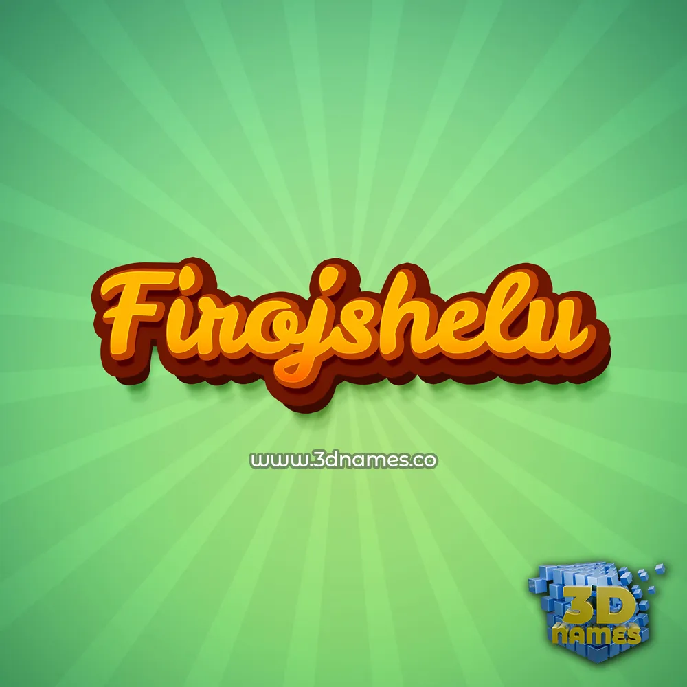 firojshelu in Green Rays style - 3D name wallpaper