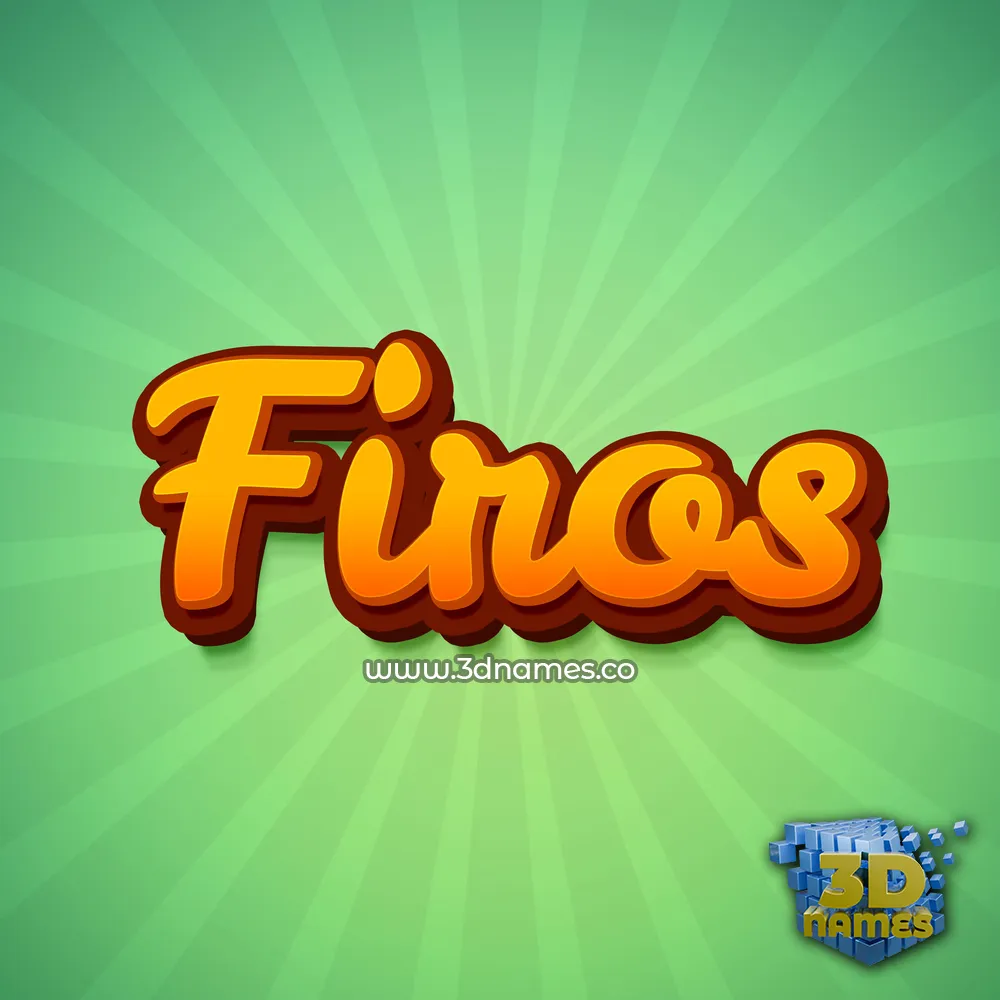 firos in Green Rays style - 3D name wallpaper