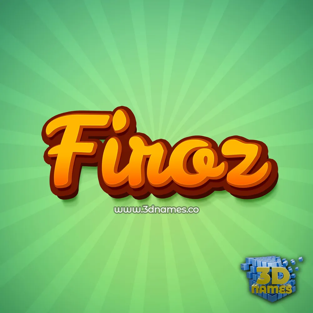 firoz in Green Rays style - 3D name wallpaper