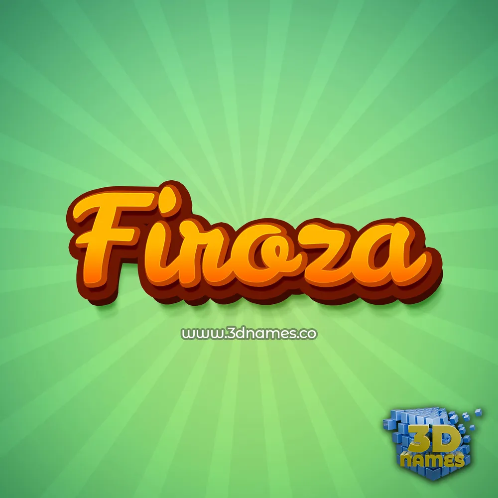 firoza in Green Rays style - 3D name wallpaper