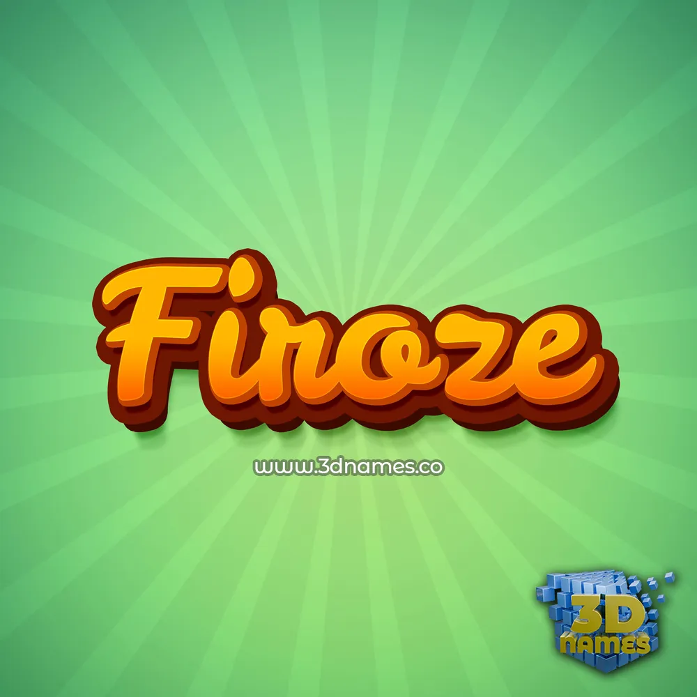 firoze in Green Rays style - 3D name wallpaper