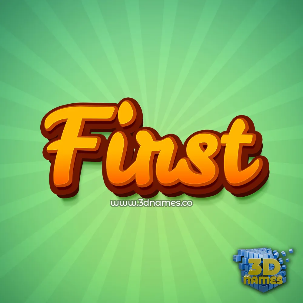 first in Green Rays style - 3D name wallpaper