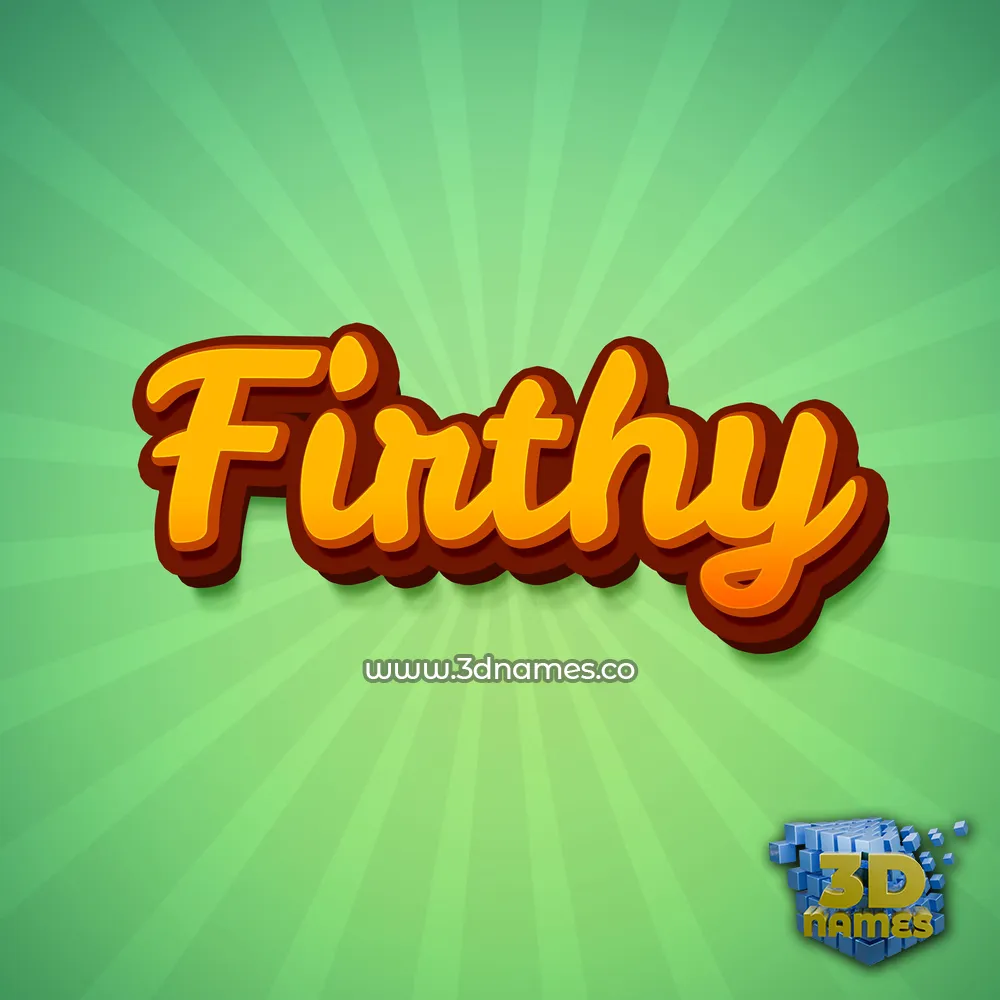 firthy in Green Rays style - 3D name wallpaper
