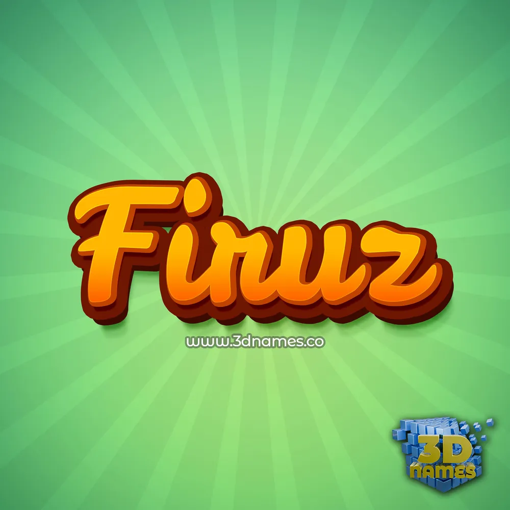firuz in Green Rays style - 3D name wallpaper