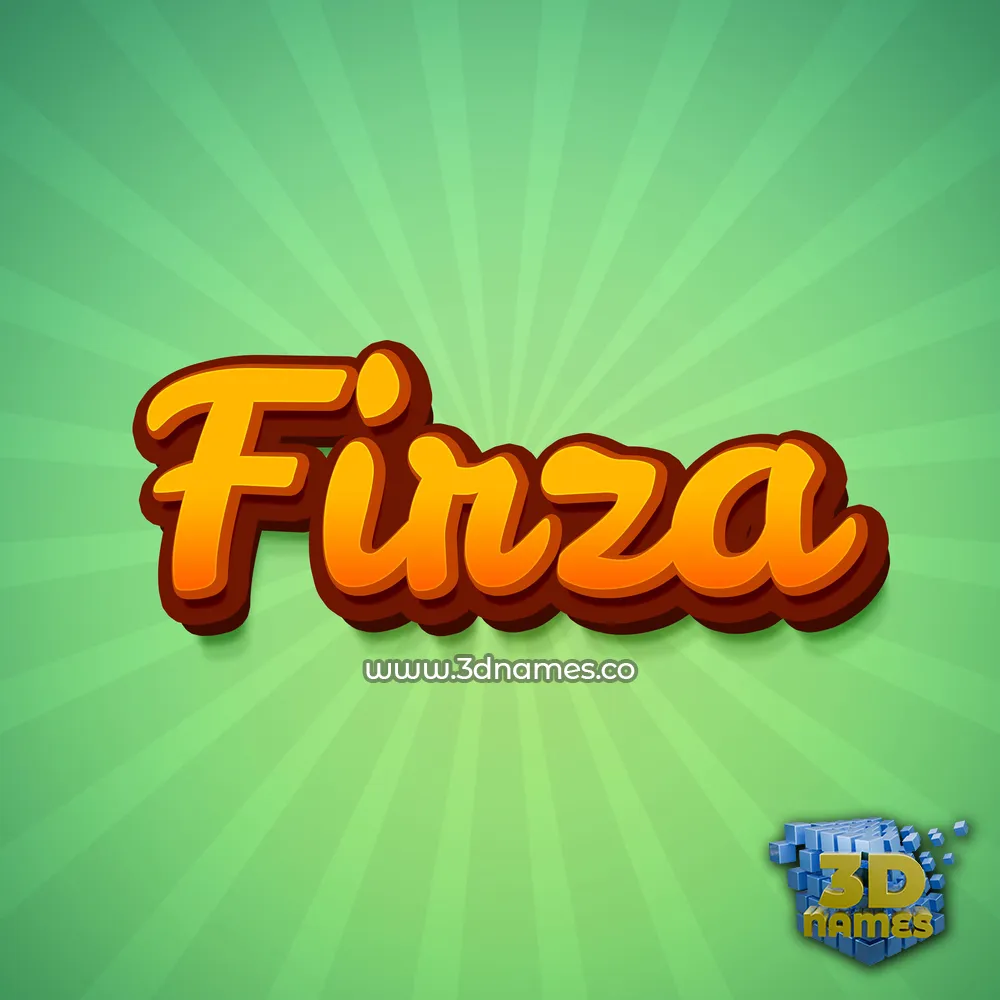 firza in Green Rays style - 3D name wallpaper