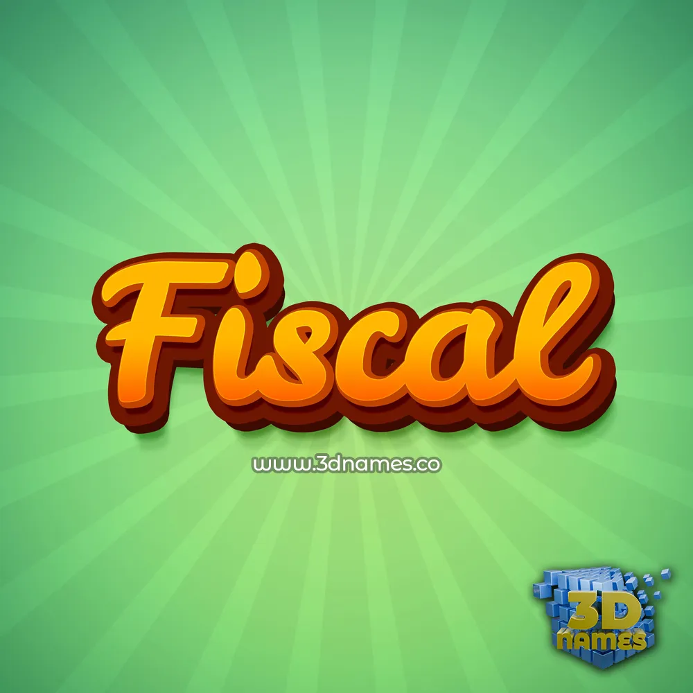 fiscal in Green Rays style - 3D name wallpaper