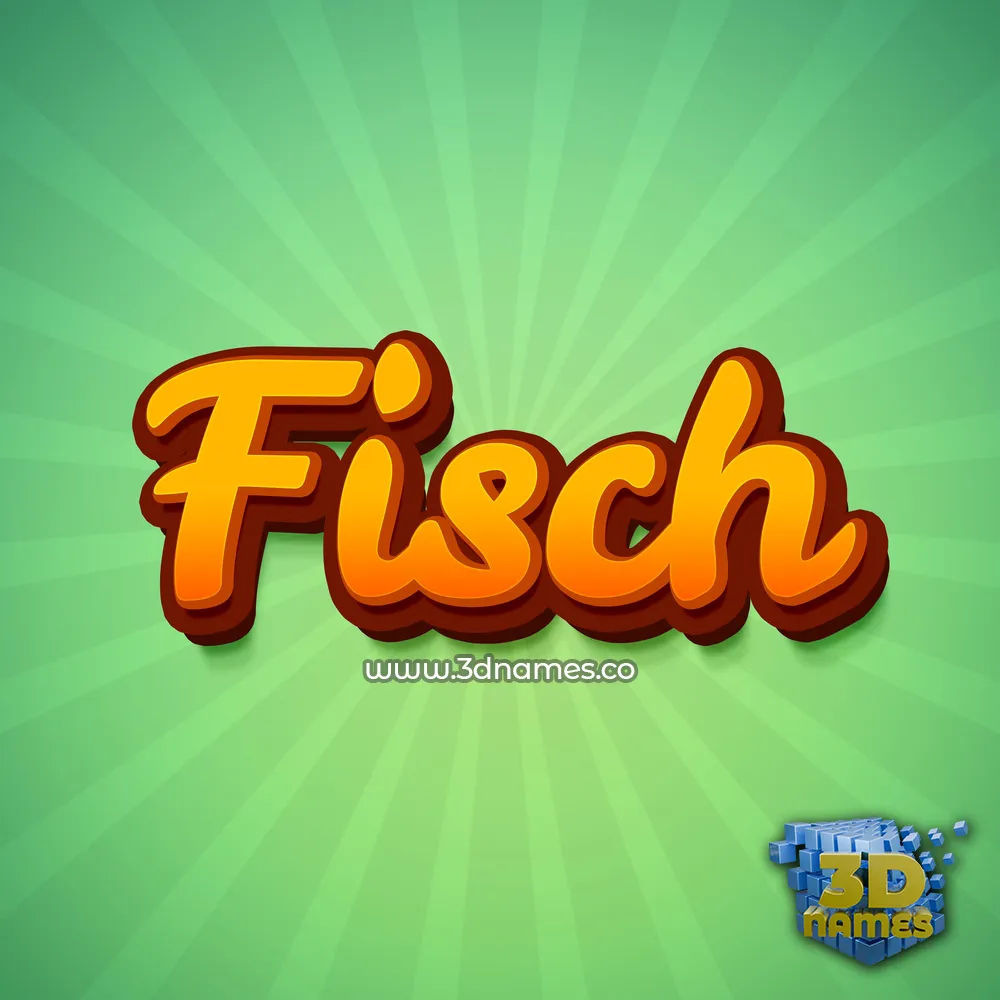 fisch in Green Rays style - 3D name wallpaper