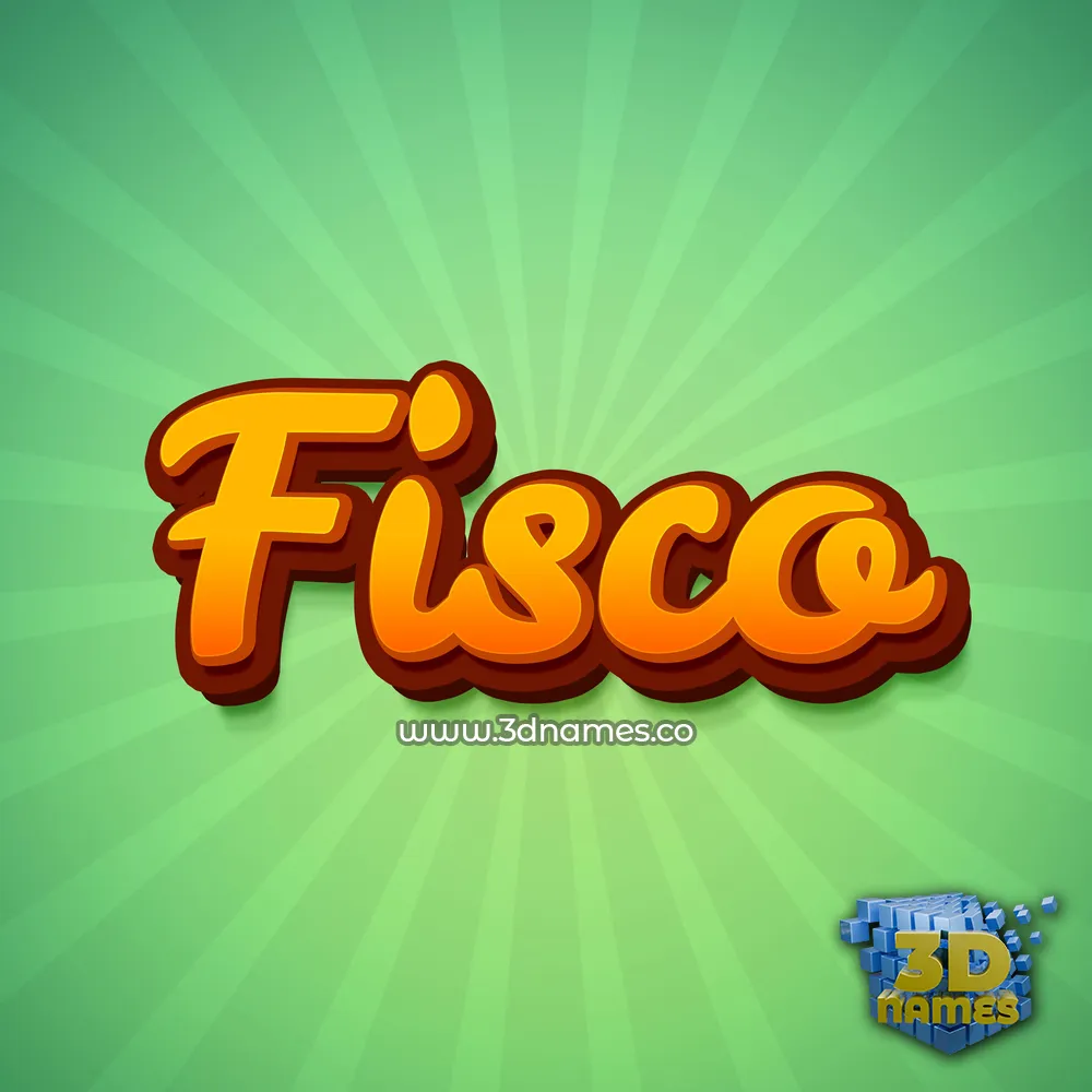 fisco in Green Rays style - 3D name wallpaper