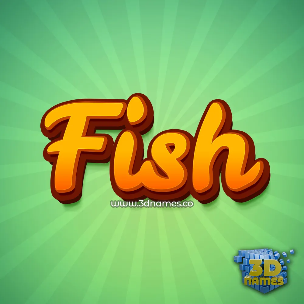 fish in Green Rays style - 3D name wallpaper