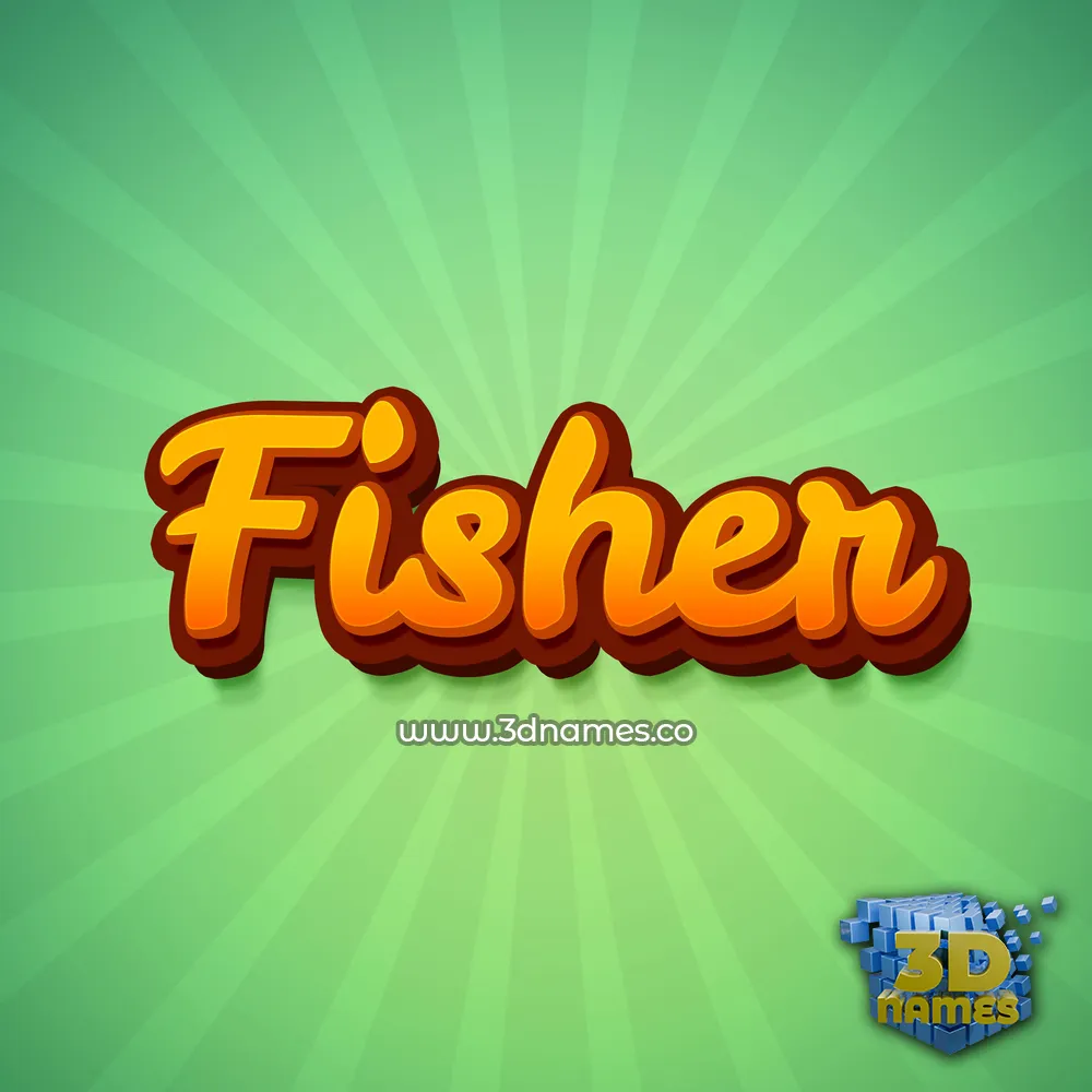 fisher in Green Rays style - 3D name wallpaper